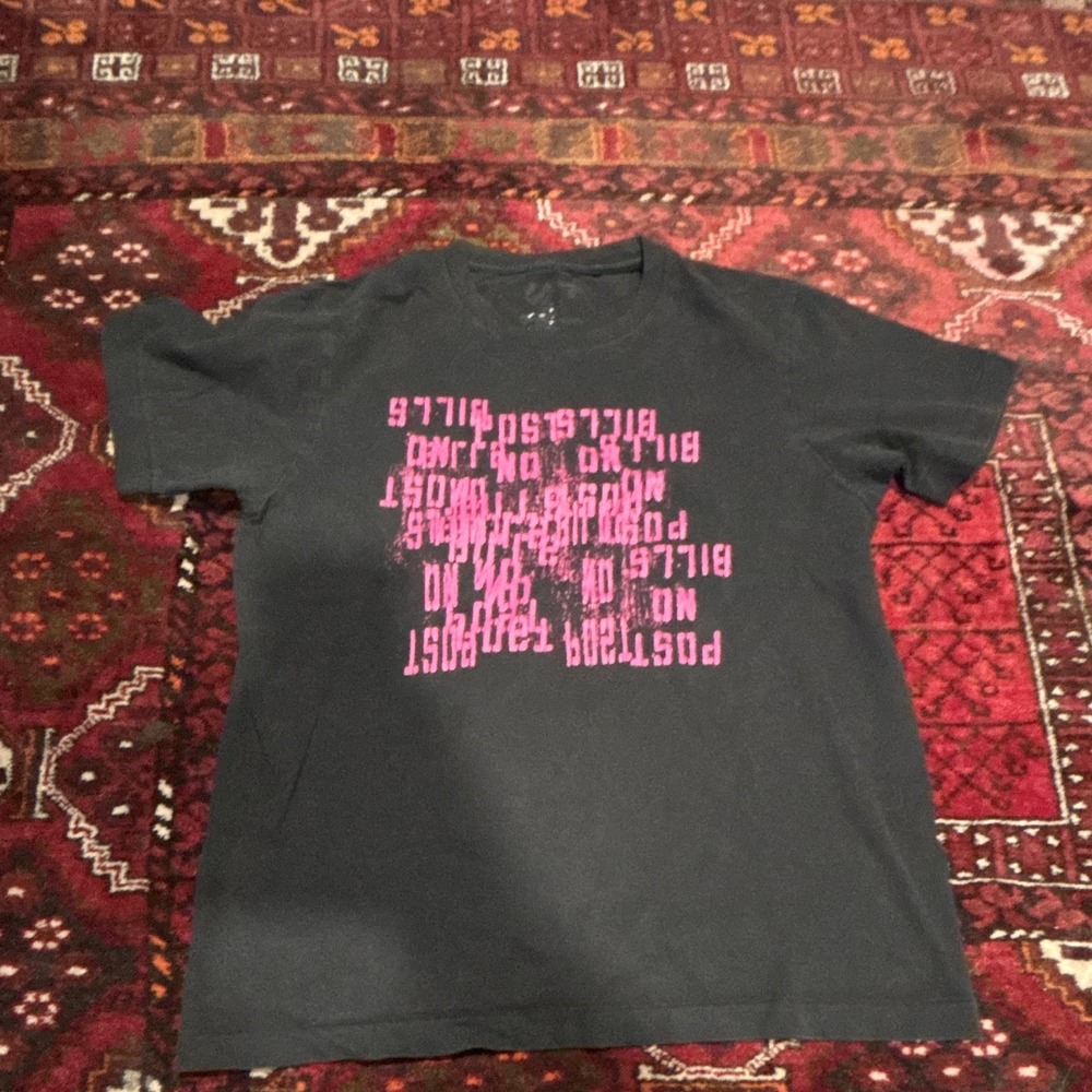 Men's Black Pink Logo Graphic Print T-Shirt Crew Neck Short Sleeve Regular Fit